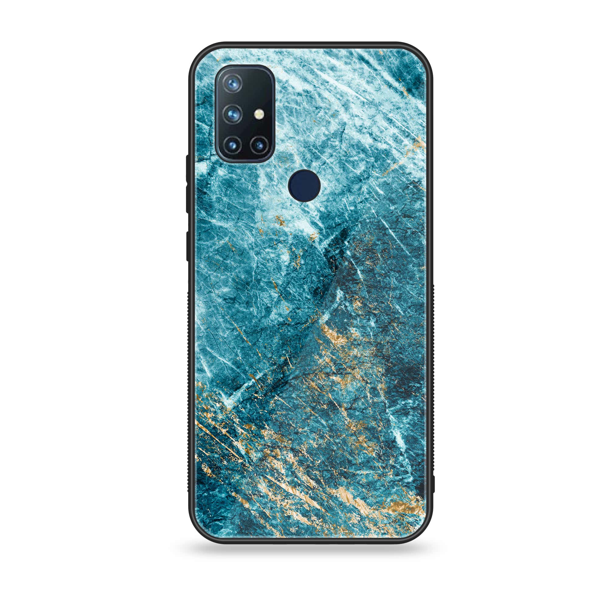 OnePlus Nord N10 -Blue Marble V 2.0 Series - Premium Printed Glass soft Bumper shock Proof Case