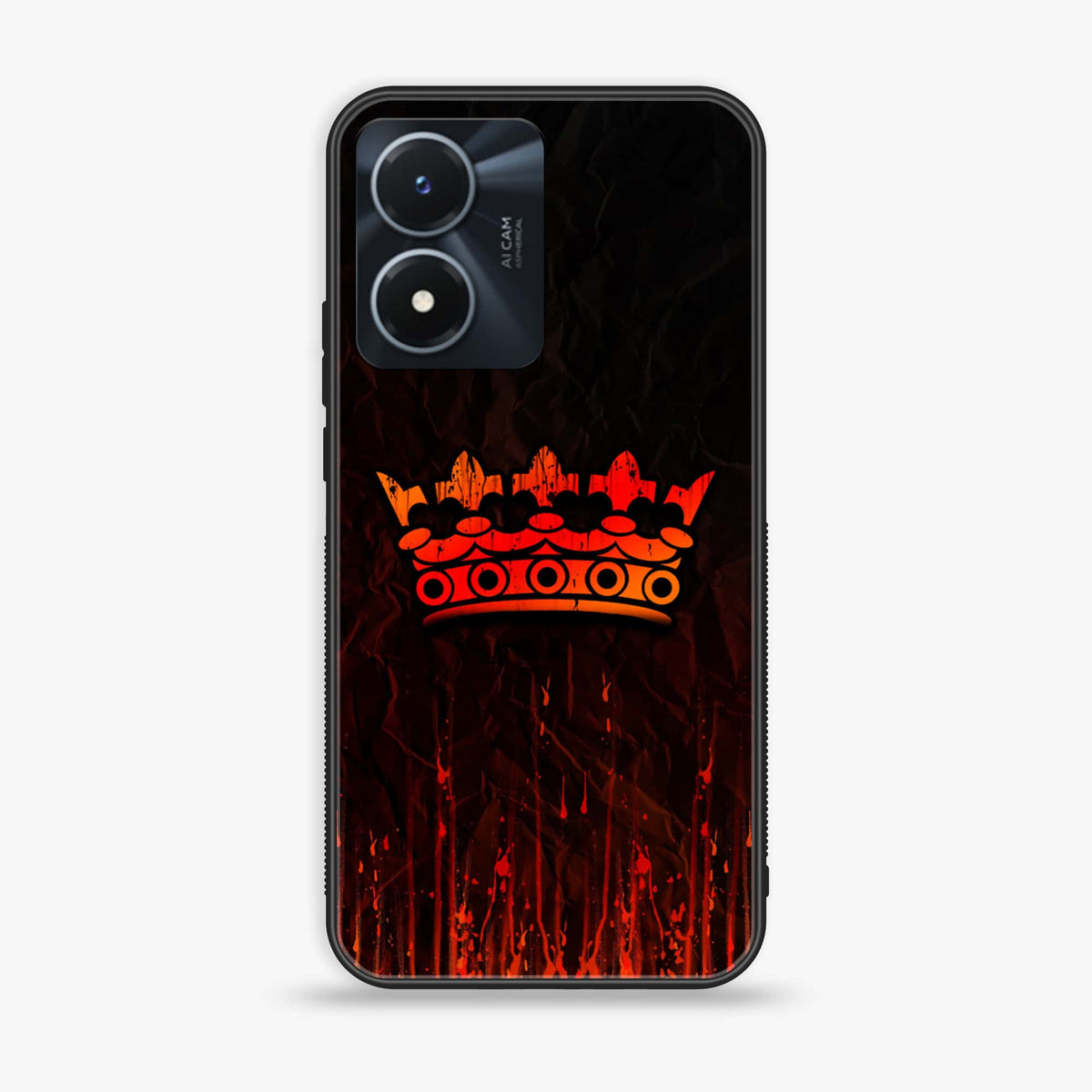 Vivo Y02s  - King Series V 2.0 - Premium Printed Glass soft Bumper shock Proof Case