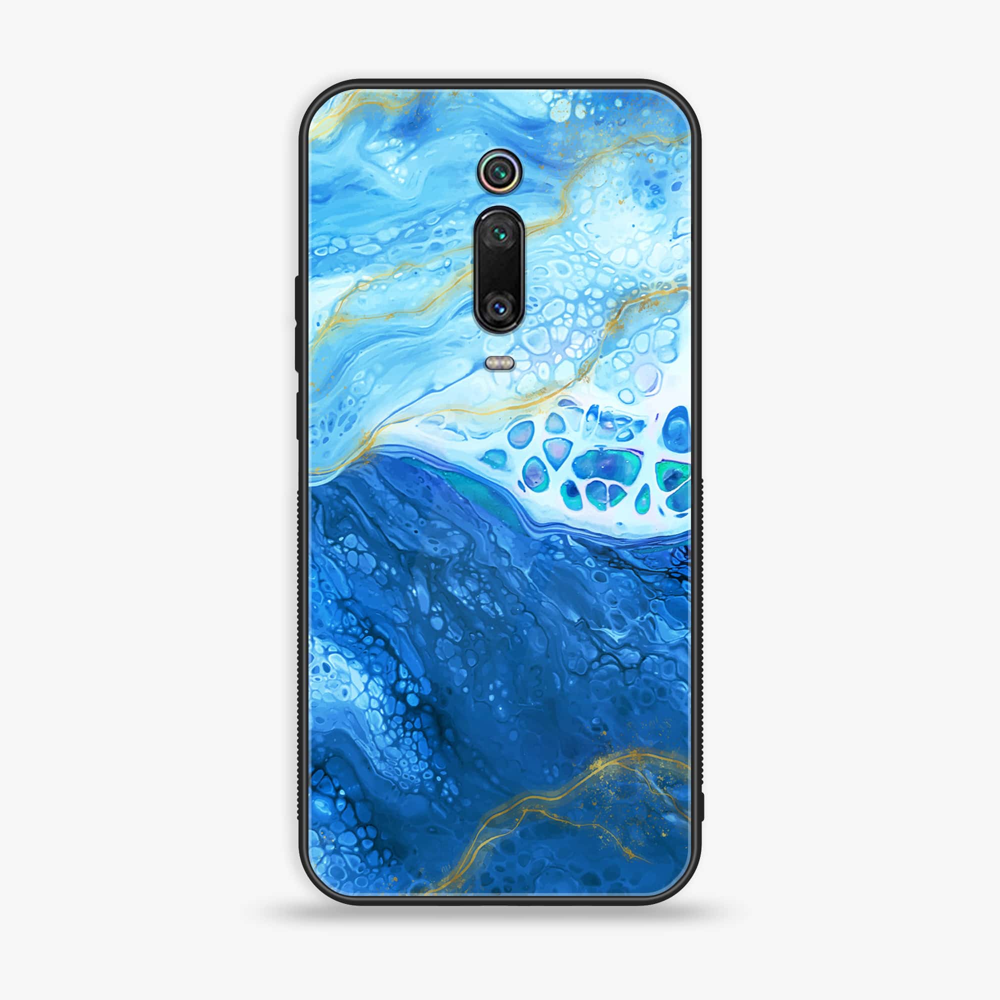 Xiaomi Mi 9T - Blue Marble Series V 2.0 - Premium Printed Glass soft Bumper shock Proof Case