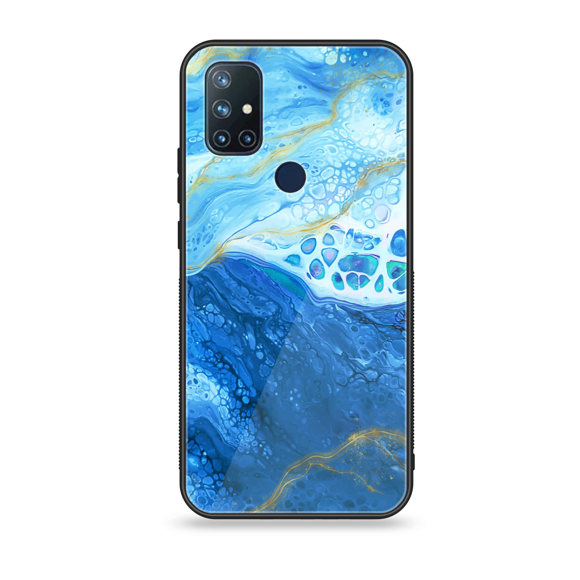 OnePlus Nord N10 -Blue Marble V 2.0 Series - Premium Printed Glass soft Bumper shock Proof Case
