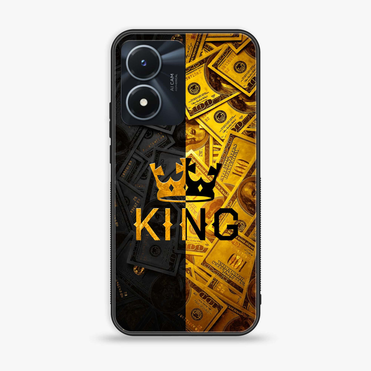 Vivo Y02s  - King Series V 2.0 - Premium Printed Glass soft Bumper shock Proof Case