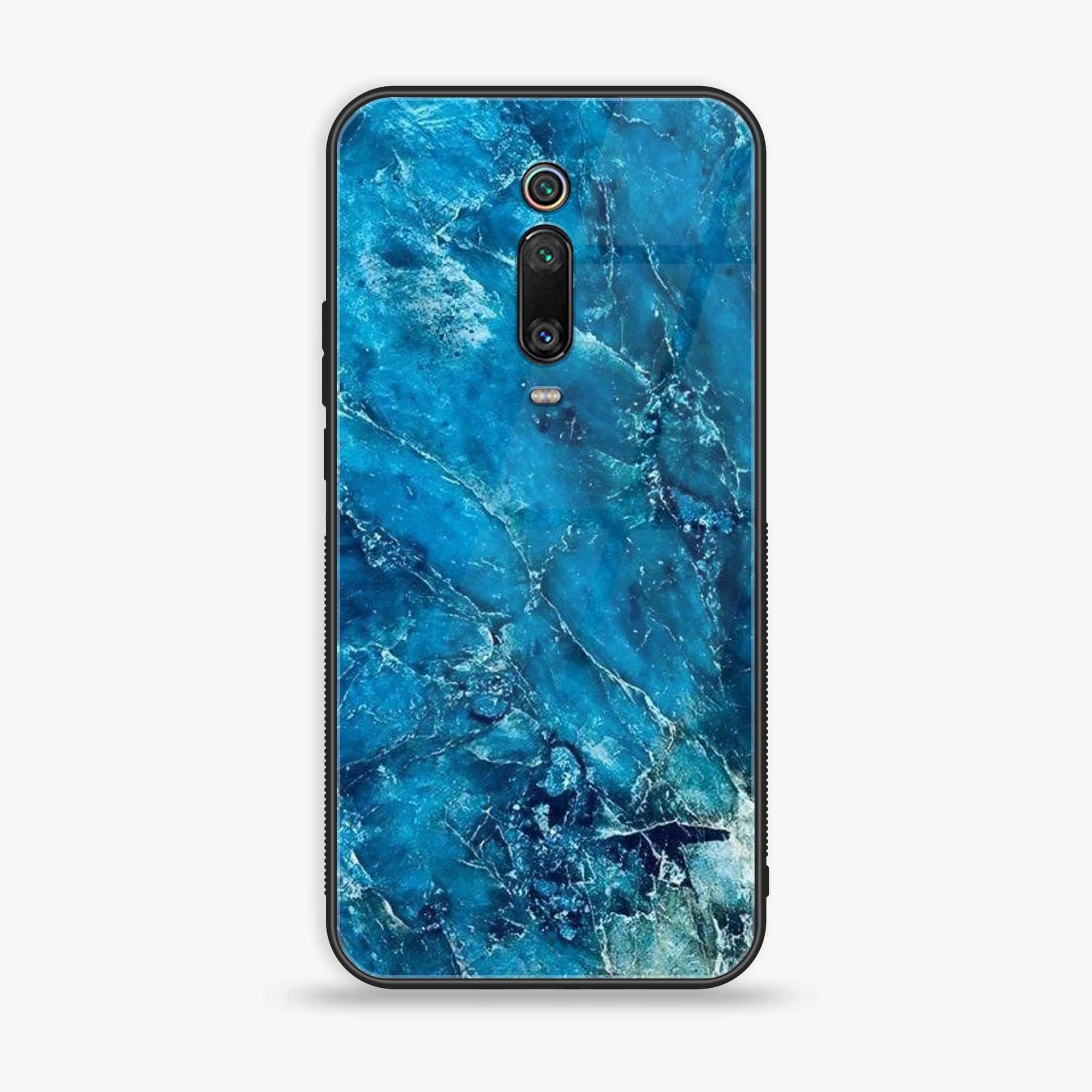 Xiaomi Mi 9T - Blue Marble Series V 2.0 - Premium Printed Glass soft Bumper shock Proof Case
