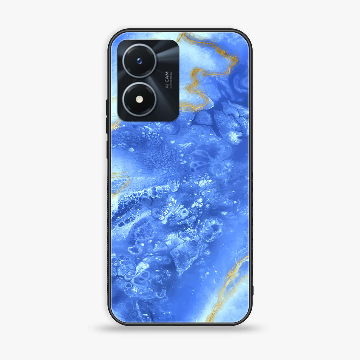 Vivo Y02s - Blue Marble Series V 2.0 - Premium Printed Glass soft Bumper shock Proof Case