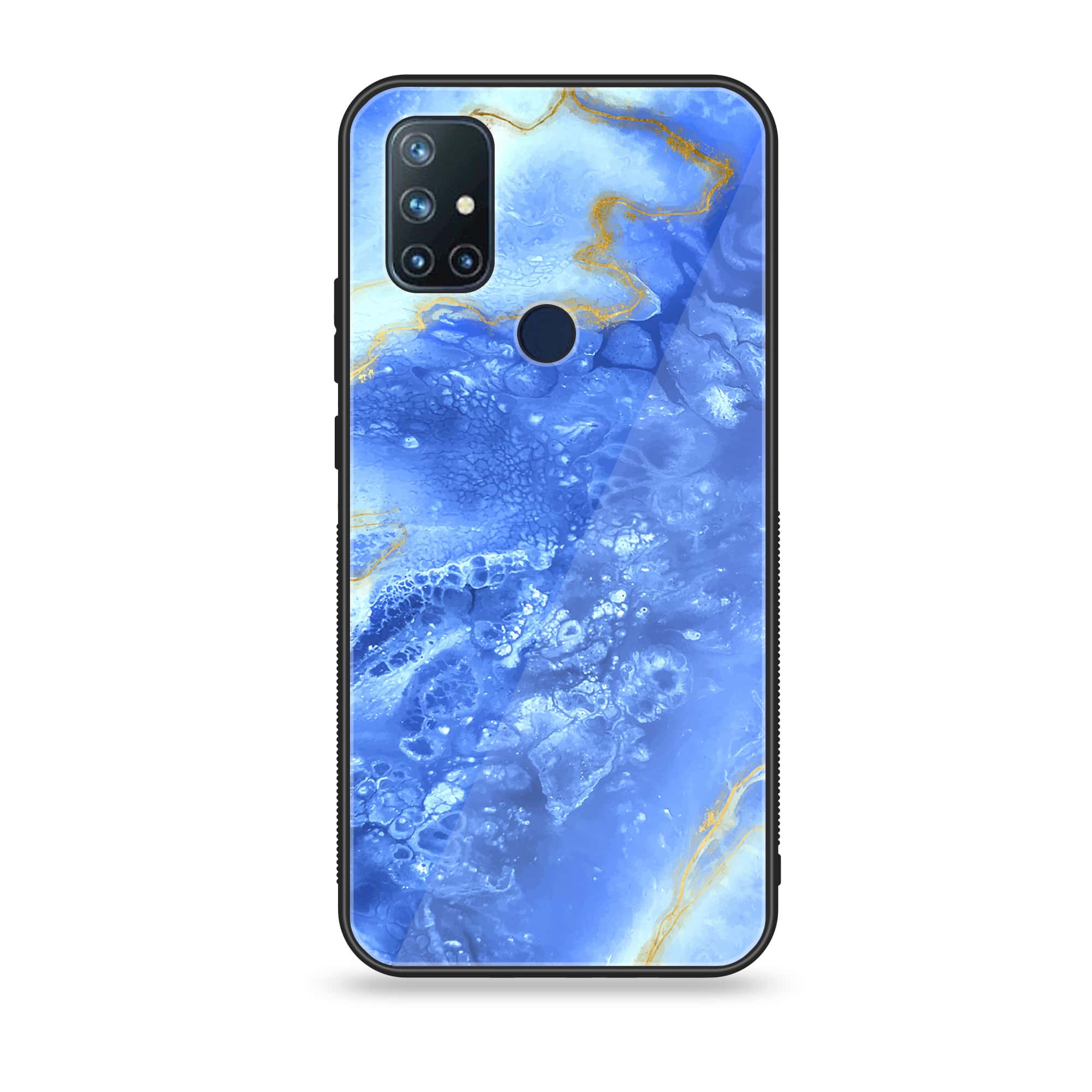 OnePlus Nord N10 -Blue Marble V 2.0 Series - Premium Printed Glass soft Bumper shock Proof Case