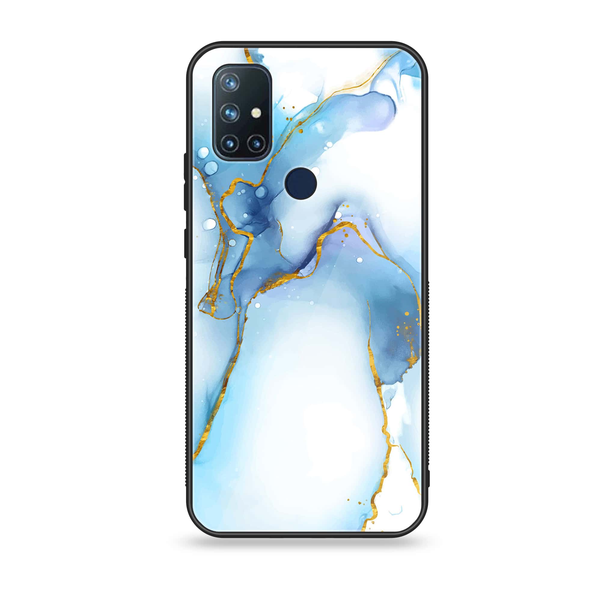 OnePlus Nord N10 -Blue Marble V 2.0 Series - Premium Printed Glass soft Bumper shock Proof Case