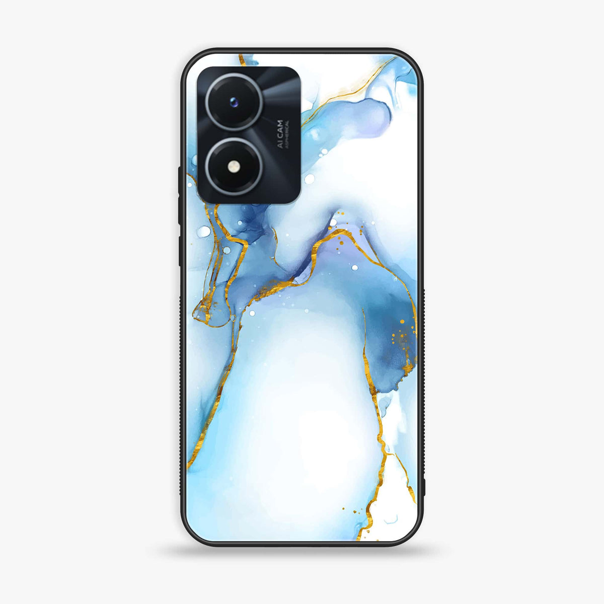 Vivo Y02s - Blue Marble Series V 2.0 - Premium Printed Glass soft Bumper shock Proof Case