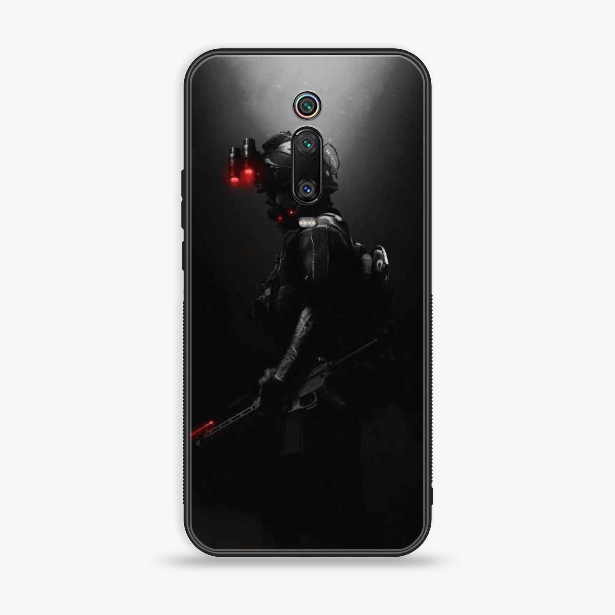 Xiaomi Mi 9T - Black Art Series - Premium Printed Glass soft Bumper shock Proof Case