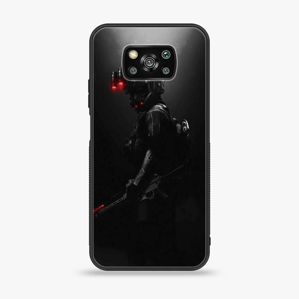 Xiaomi Poco X3 - Black Art Series - Premium Printed Glass soft Bumper shock Proof Case
