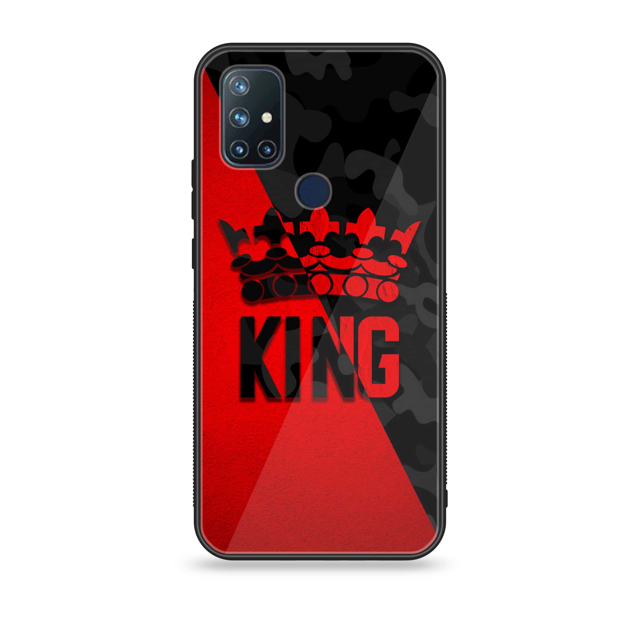 OnePlus Nord N10 -King Series - Premium Printed Glass soft Bumper shock Proof Case