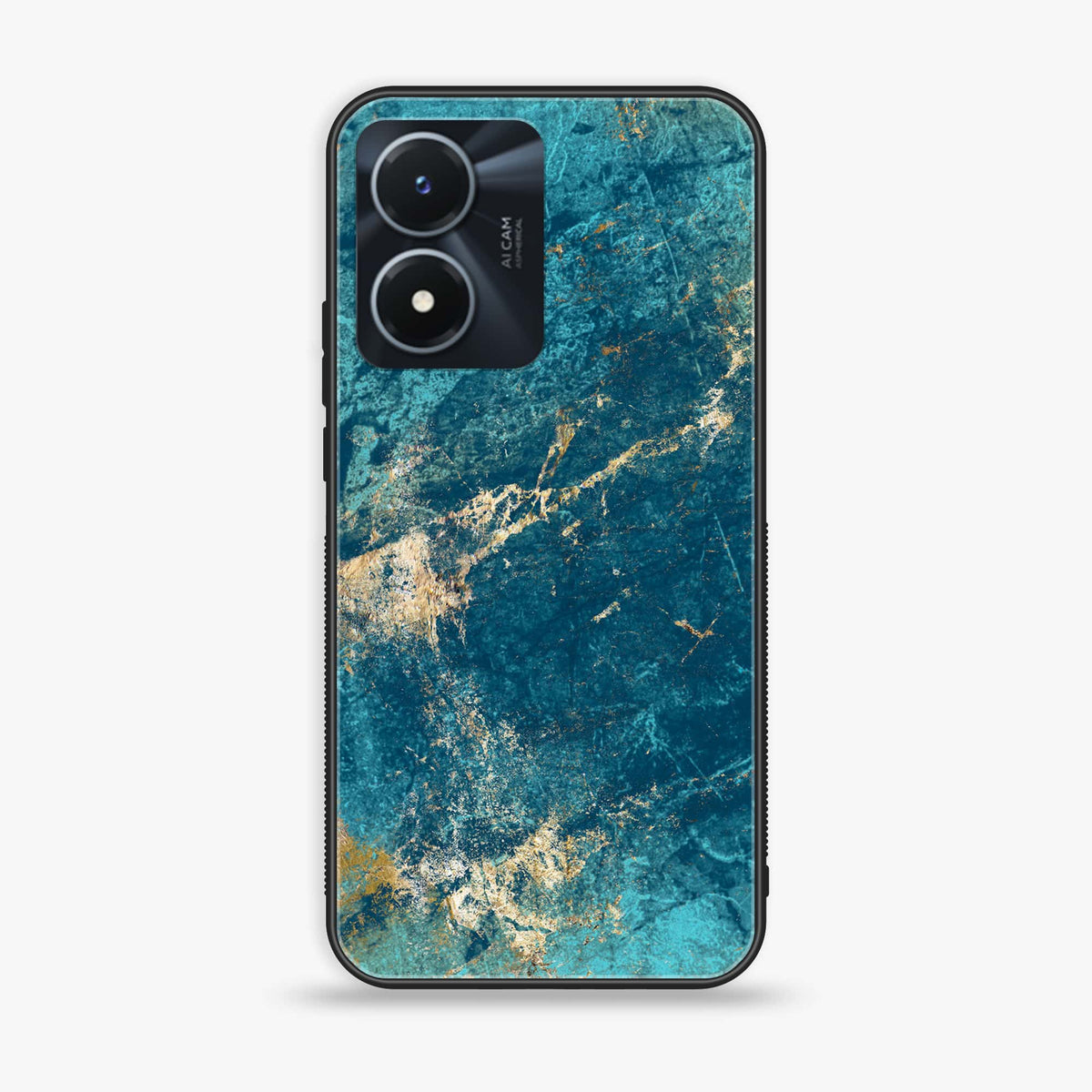 Vivo Y02s - Blue Marble Series V 2.0 - Premium Printed Glass soft Bumper shock Proof Case