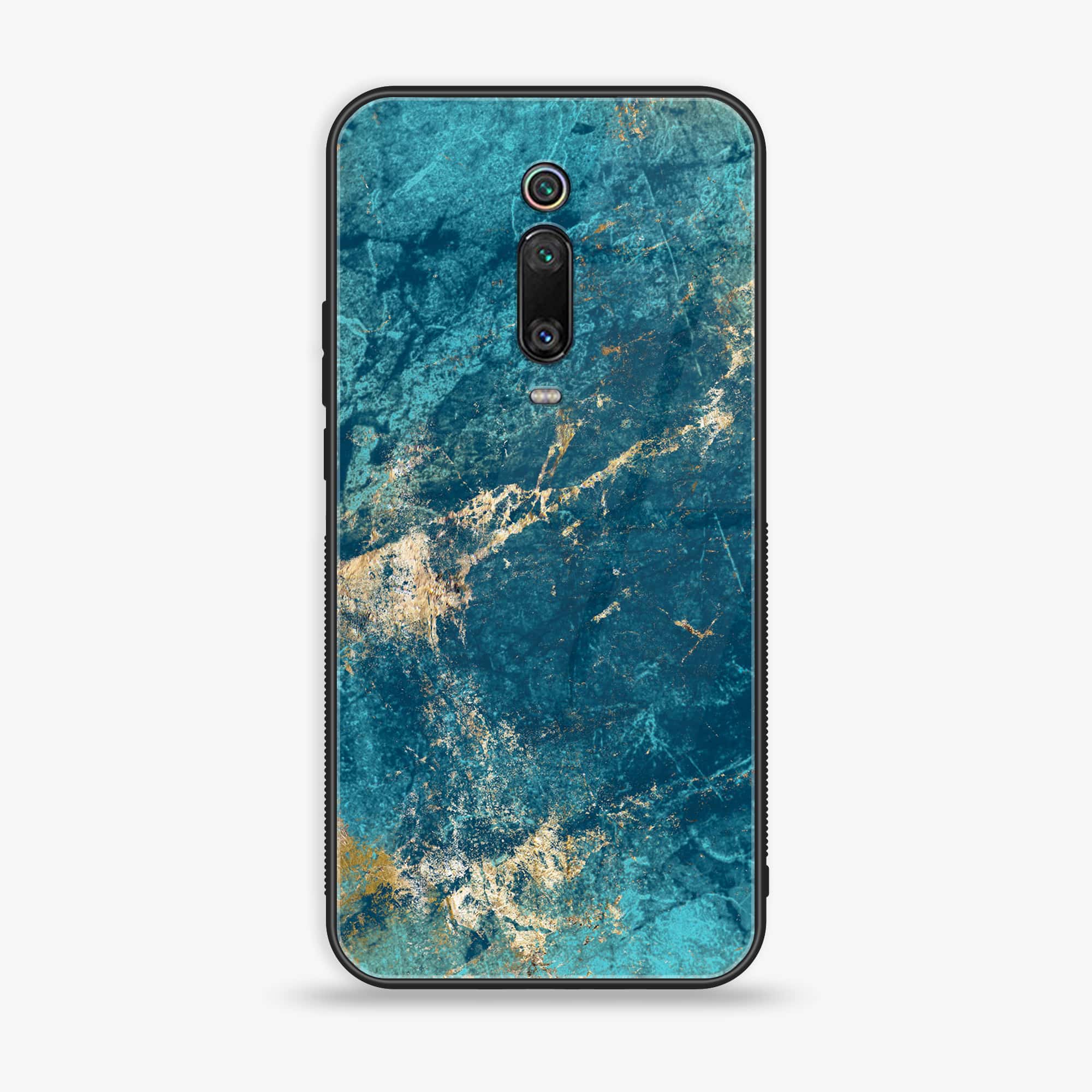 Xiaomi Mi 9T - Blue Marble Series V 2.0 - Premium Printed Glass soft Bumper shock Proof Case