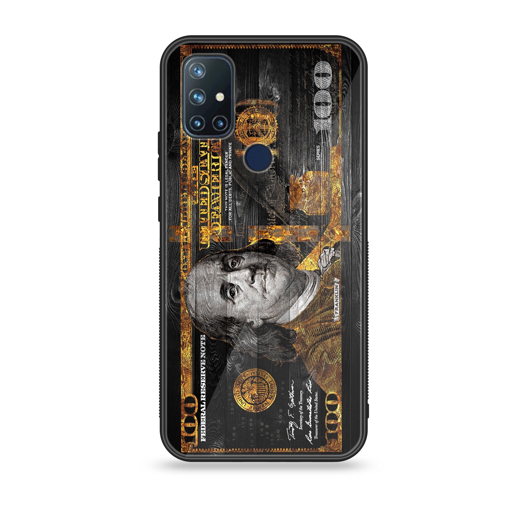 OnePlus Nord N10- Dollar Series - Premium Printed Glass soft Bumper shock Proof Case