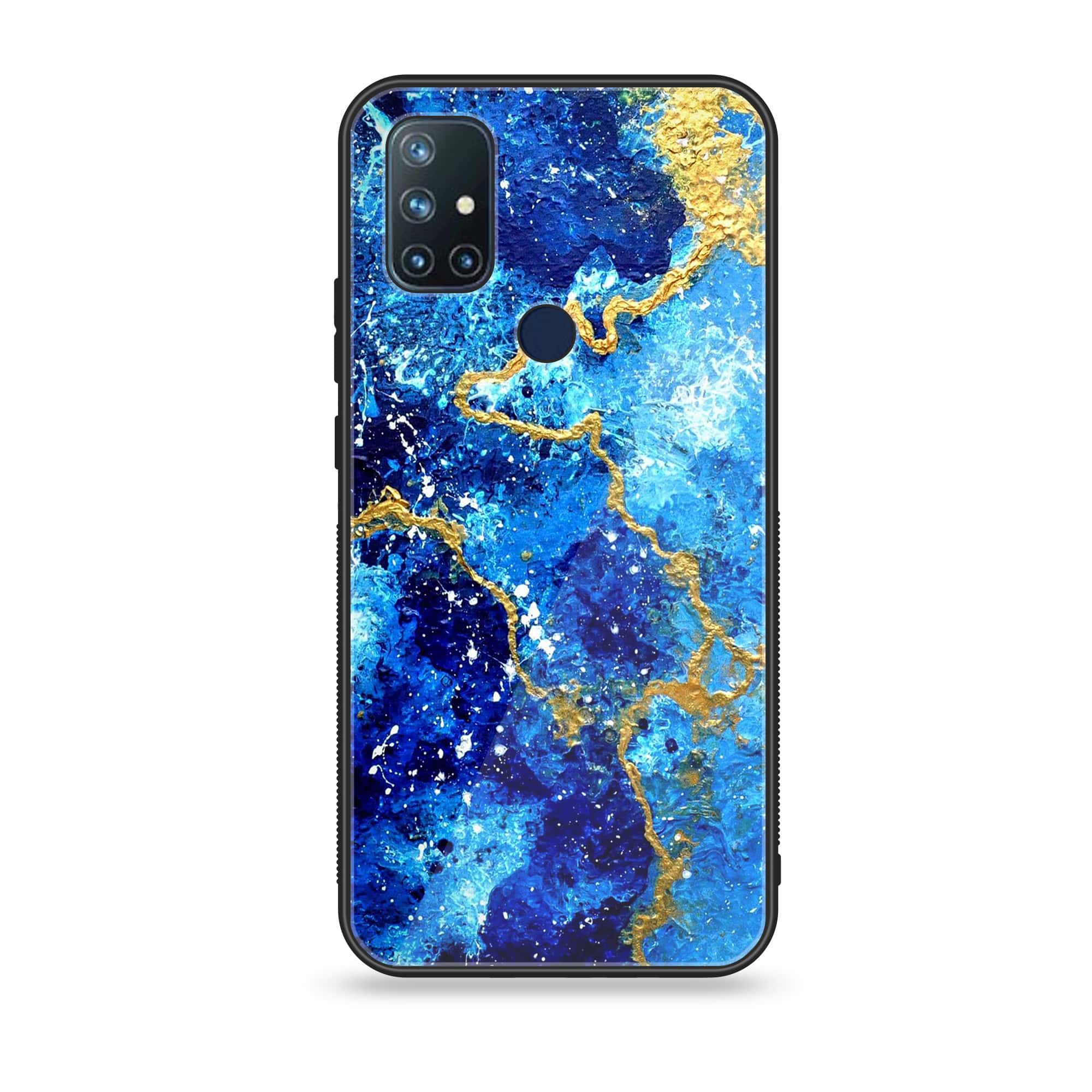 OnePlus Nord N10 -Blue Marble V 2.0 Series - Premium Printed Glass soft Bumper shock Proof Case