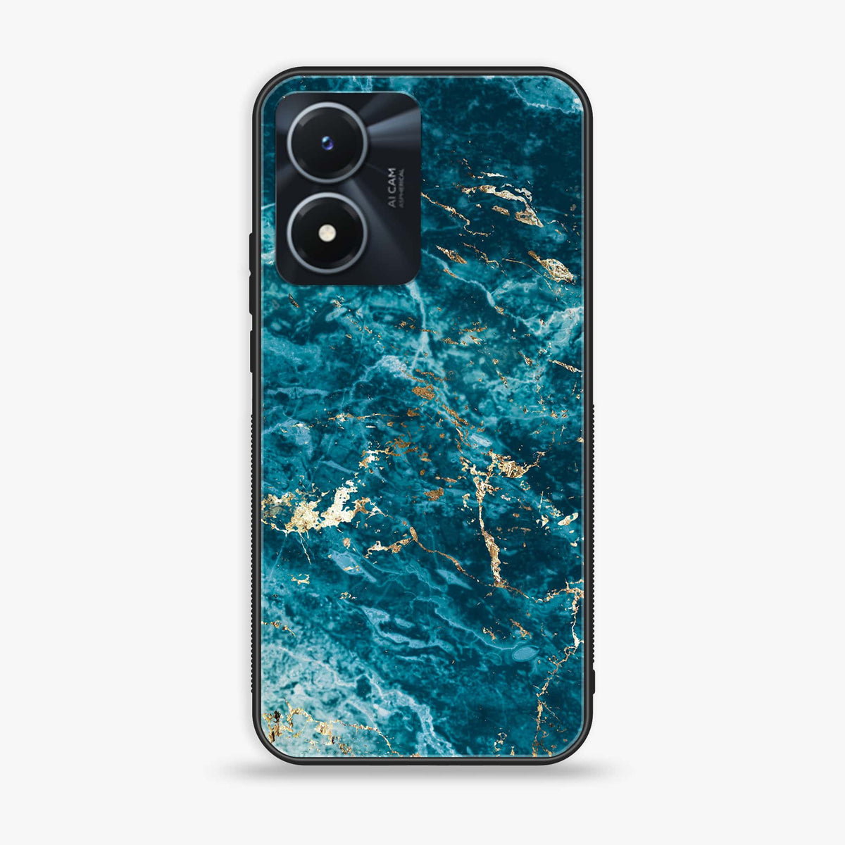 Vivo Y02s - Blue Marble Series V 2.0 - Premium Printed Glass soft Bumper shock Proof Case