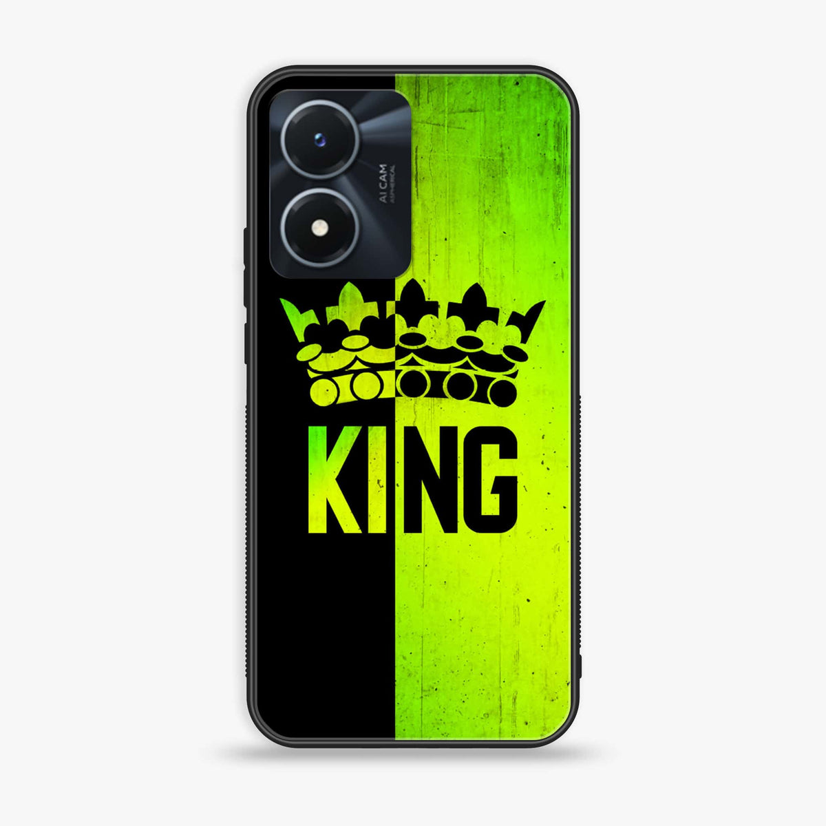 Vivo Y02s  - King Series V 2.0 - Premium Printed Glass soft Bumper shock Proof Case