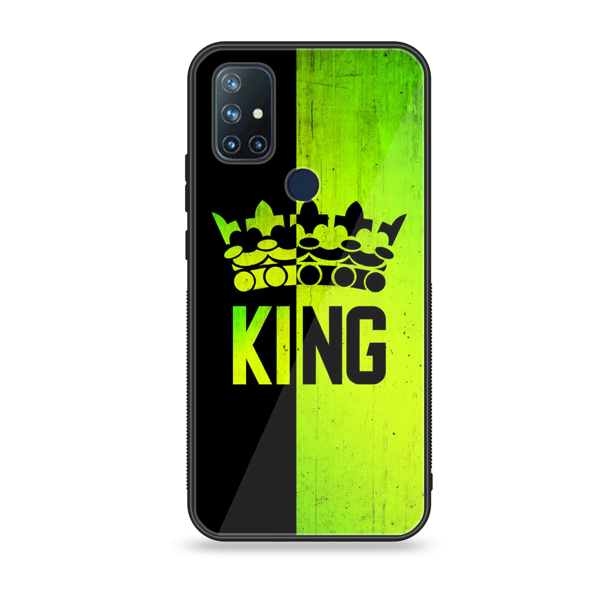 OnePlus Nord N10 -King Series - Premium Printed Glass soft Bumper shock Proof Case