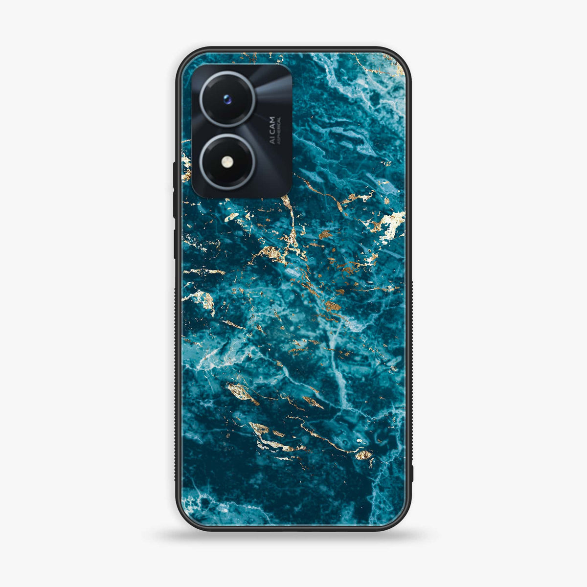 Vivo Y02s - Blue Marble Series V 2.0 - Premium Printed Glass soft Bumper shock Proof Case