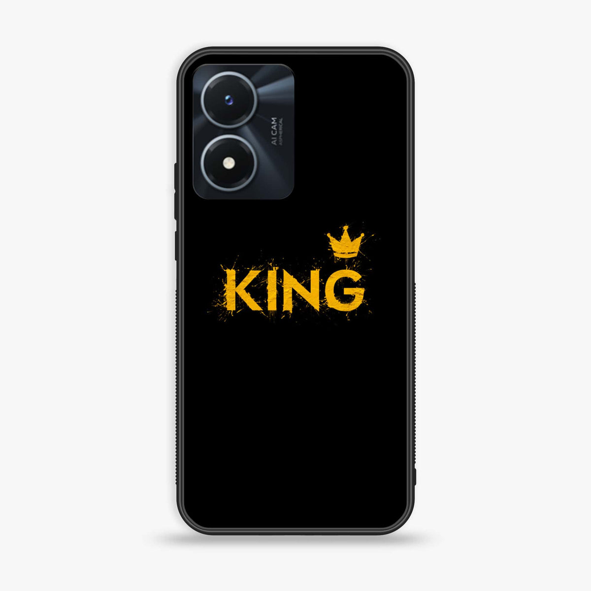 Vivo Y02s  - King Series V 2.0 - Premium Printed Glass soft Bumper shock Proof Case