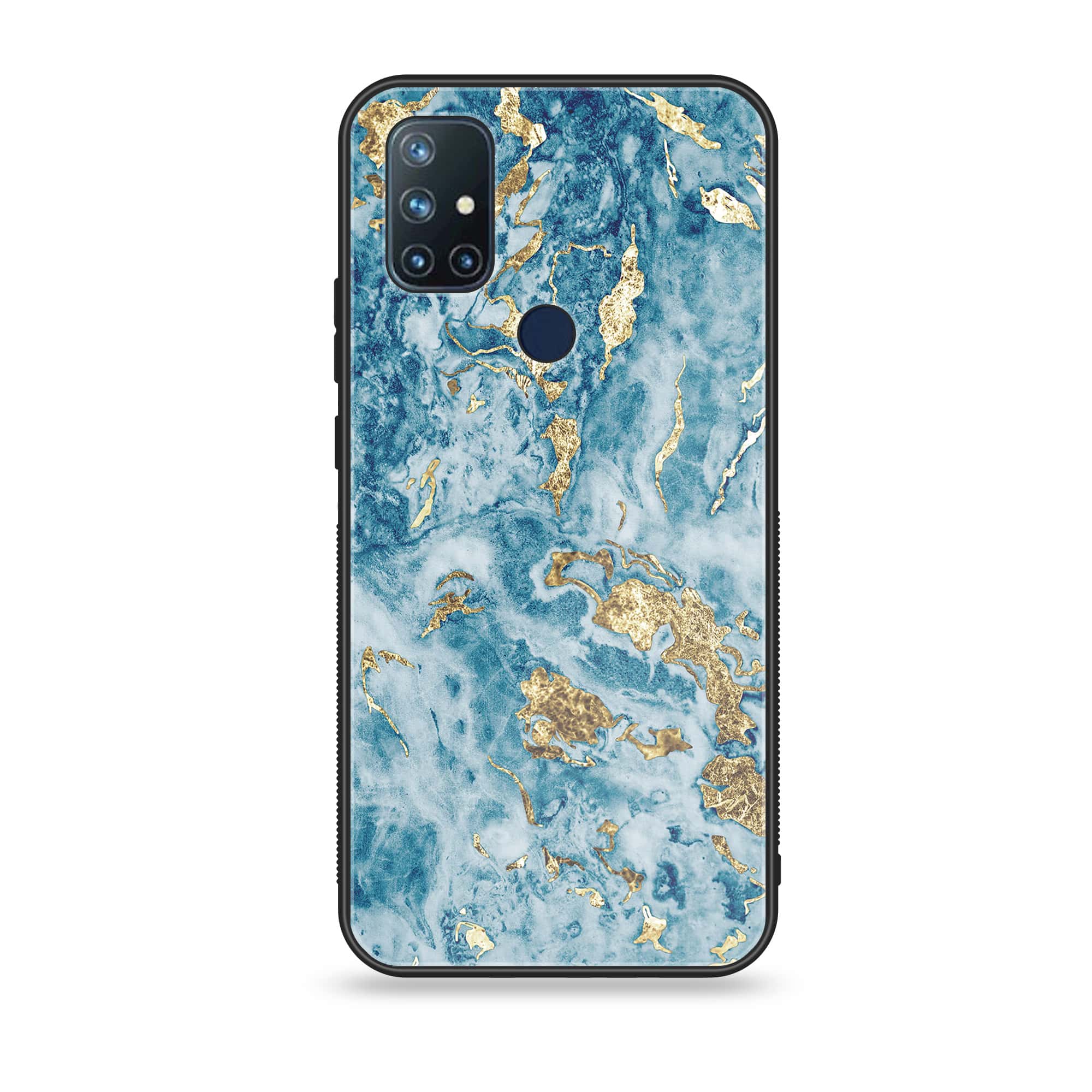 OnePlus Nord N10 -Blue Marble V 2.0 Series - Premium Printed Glass soft Bumper shock Proof Case