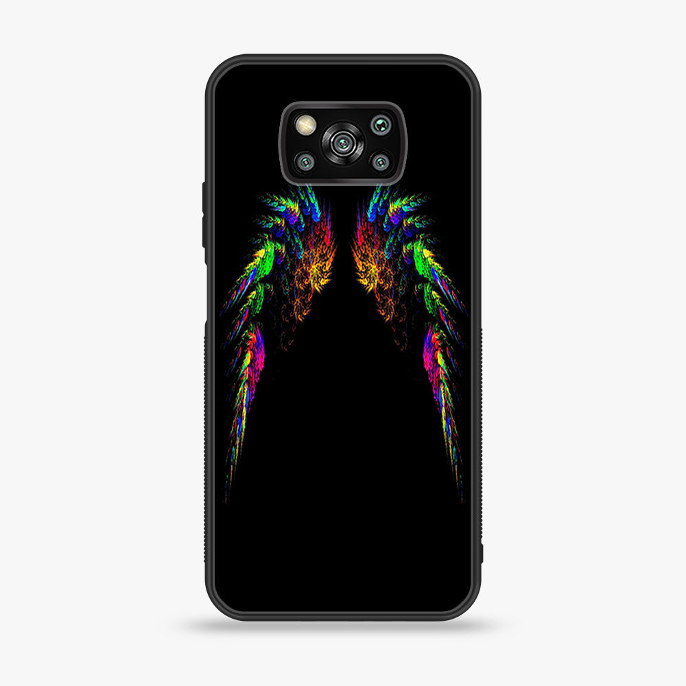 Xiaomi Poco X3 - Angel Wing Series - Premium Printed Glass soft Bumper shock Proof Case
