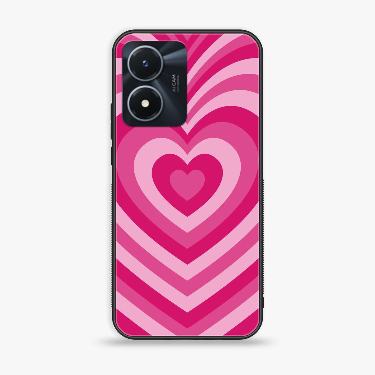 Vivo Y02s  - Heart Beat Series - Premium Printed Glass soft Bumper shock Proof Case