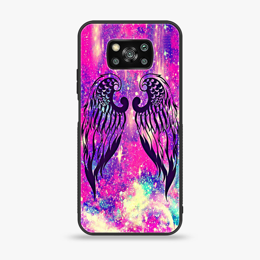 Xiaomi Poco X3 - Angel Wing Series - Premium Printed Glass soft Bumper shock Proof Case