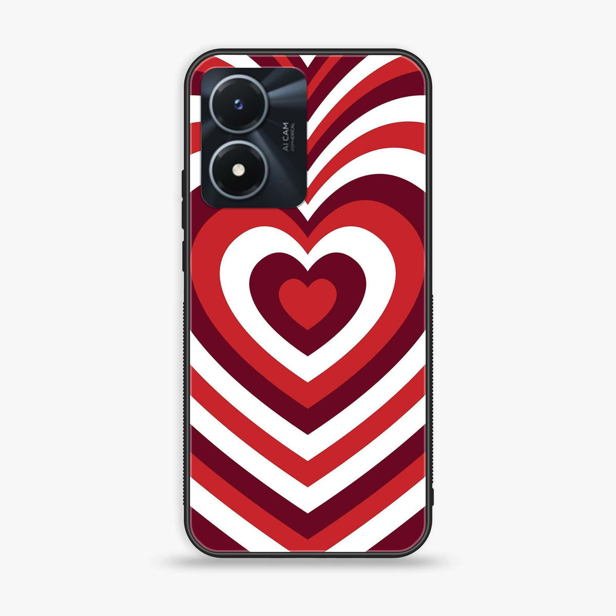 Vivo Y02s  - Heart Beat Series - Premium Printed Glass soft Bumper shock Proof Case
