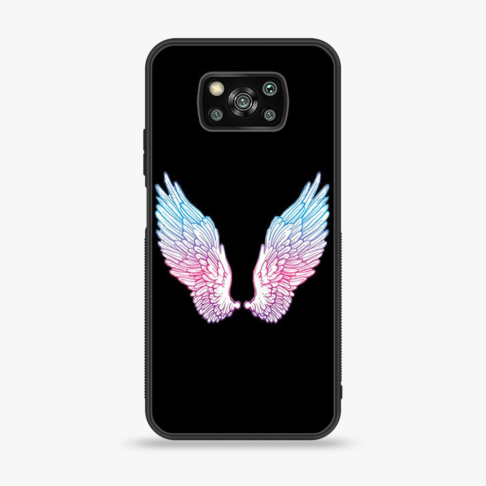 Xiaomi Poco X3 - Angel Wing Series - Premium Printed Glass soft Bumper shock Proof Case