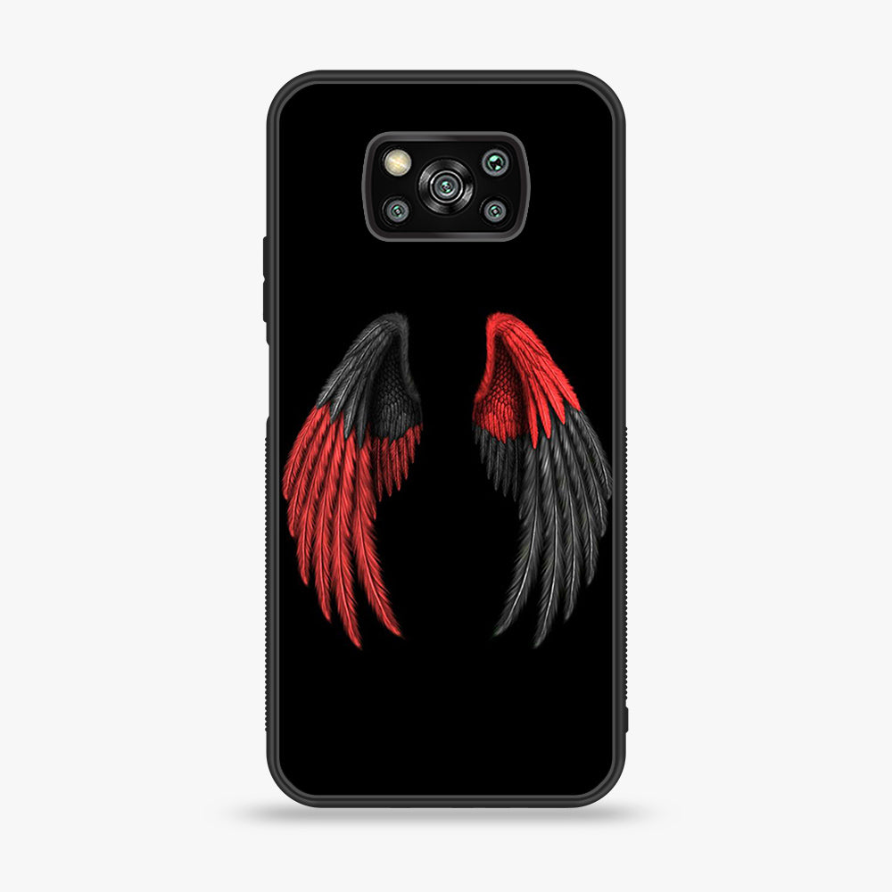 Xiaomi Poco X3 - Angel Wing Series - Premium Printed Glass soft Bumper shock Proof Case