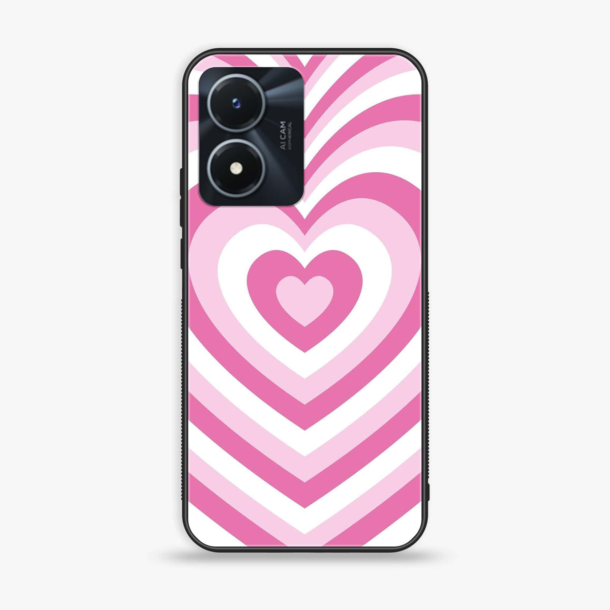 Vivo Y02s  - Heart Beat Series - Premium Printed Glass soft Bumper shock Proof Case