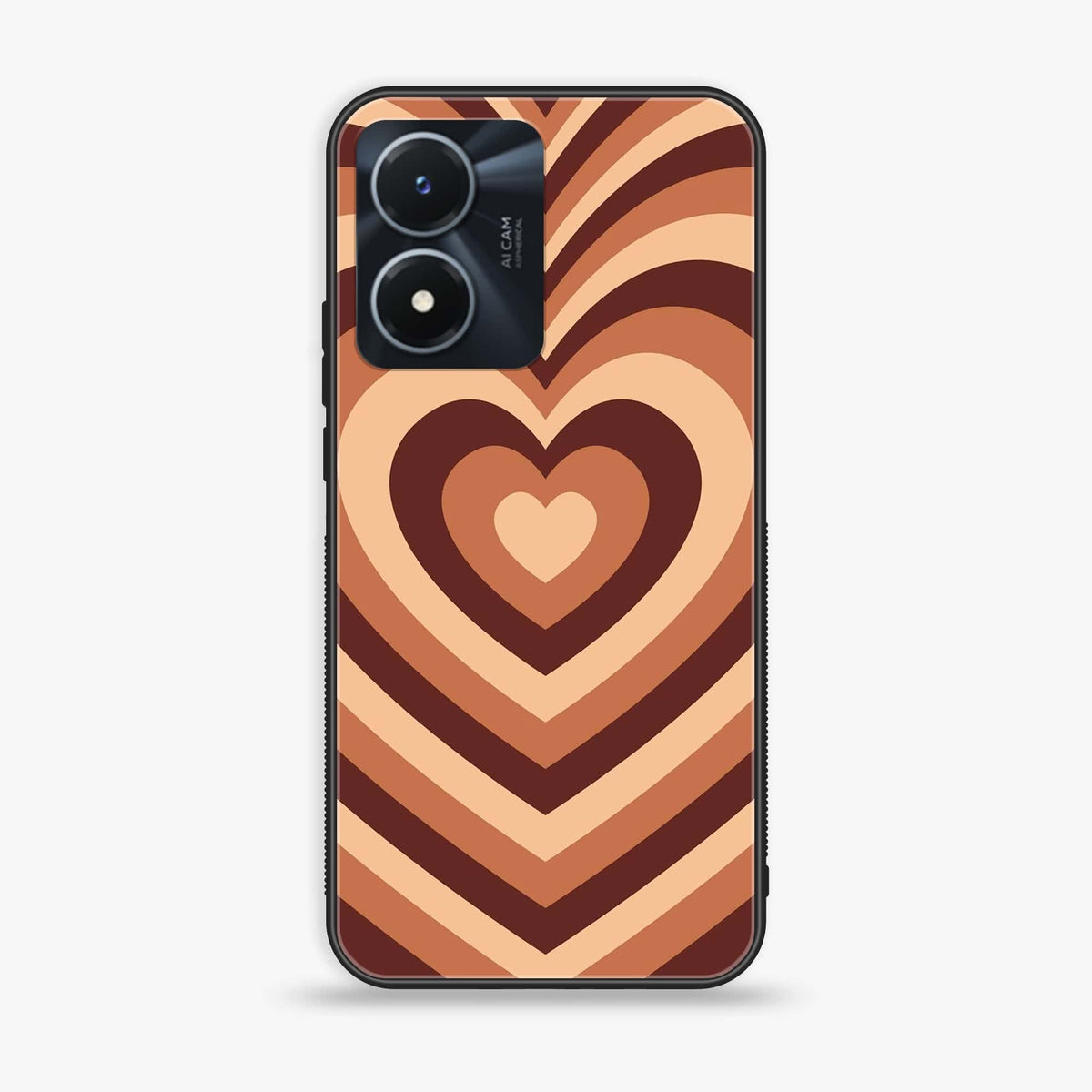 Vivo Y02s  - Heart Beat Series - Premium Printed Glass soft Bumper shock Proof Case