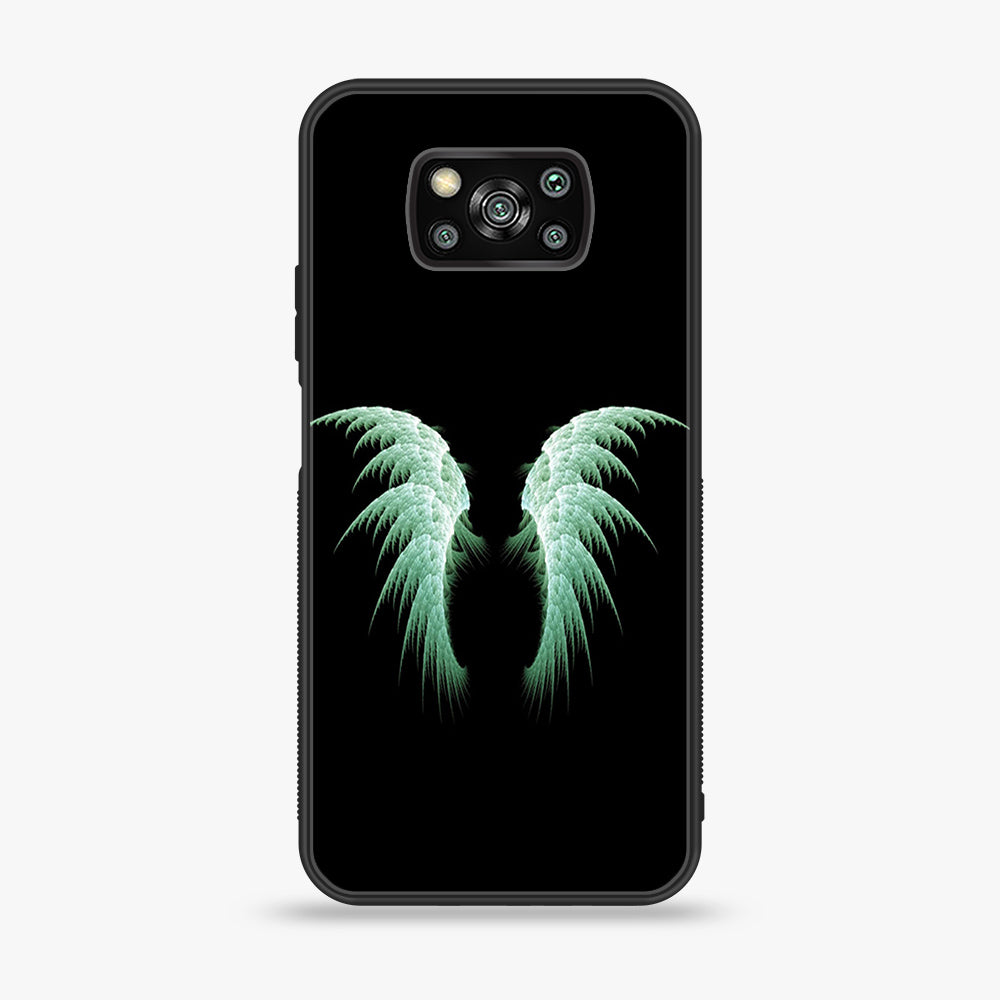 Xiaomi Poco X3 - Angel Wing Series - Premium Printed Glass soft Bumper shock Proof Case