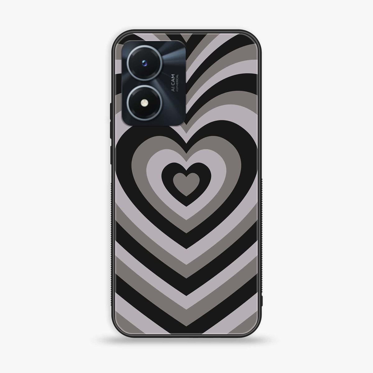 Vivo Y02s  - Heart Beat Series - Premium Printed Glass soft Bumper shock Proof Case