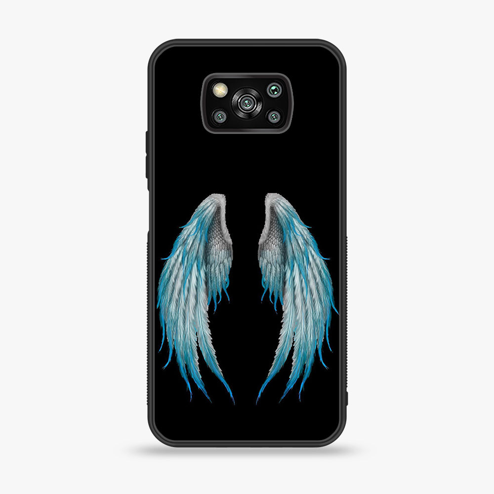 Xiaomi Poco X3 - Angel Wing Series - Premium Printed Glass soft Bumper shock Proof Case