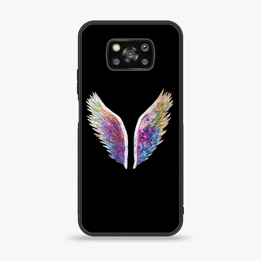 Xiaomi Poco X3 - Angel Wing Series - Premium Printed Glass soft Bumper shock Proof Case