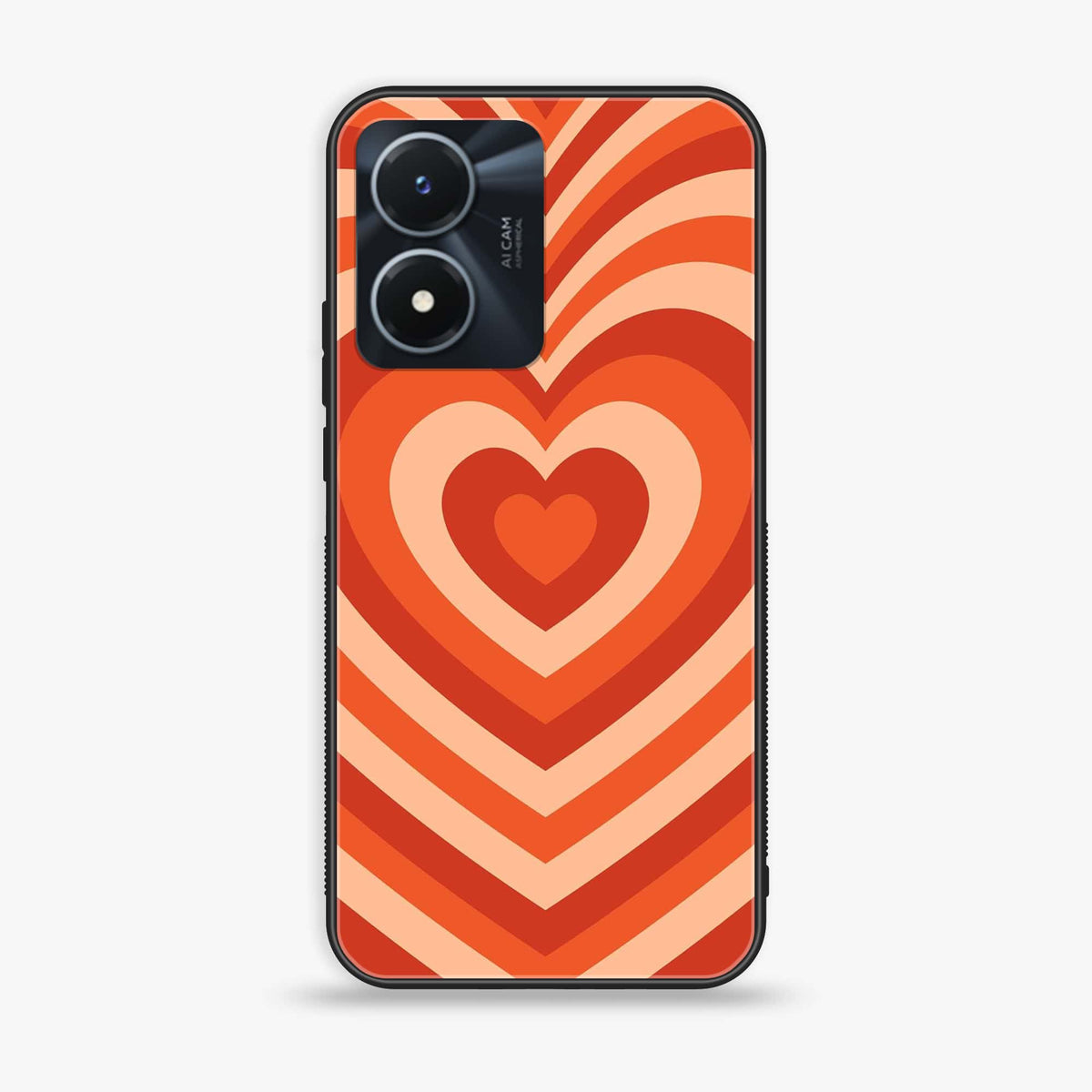 Vivo Y02s  - Heart Beat Series - Premium Printed Glass soft Bumper shock Proof Case
