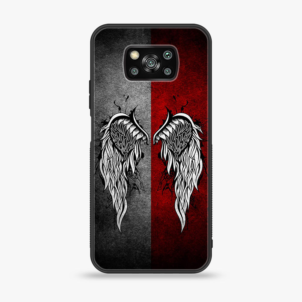 Xiaomi Poco X3 - Angel Wing Design 2 - Premium Printed Glass soft Bumper shock Proof Case CS-15666