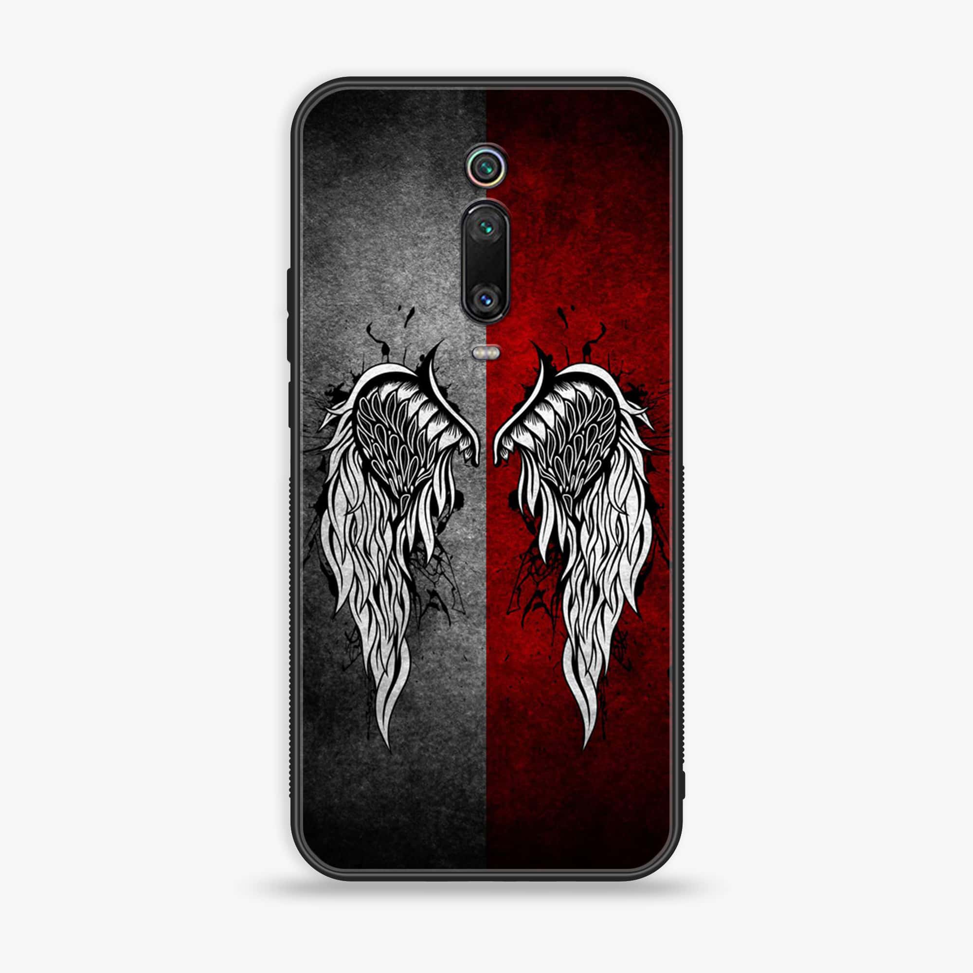 Xiaomi Mi 9T - Angel Wings Series - Premium Printed Glass soft Bumper shock Proof Case