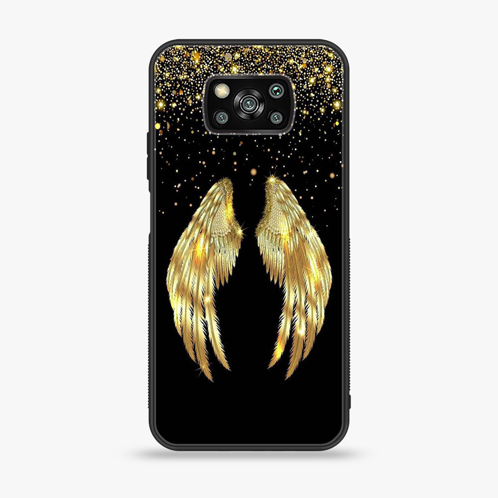 Xiaomi Poco X3 - Angel Wing Series - Premium Printed Glass soft Bumper shock Proof Case