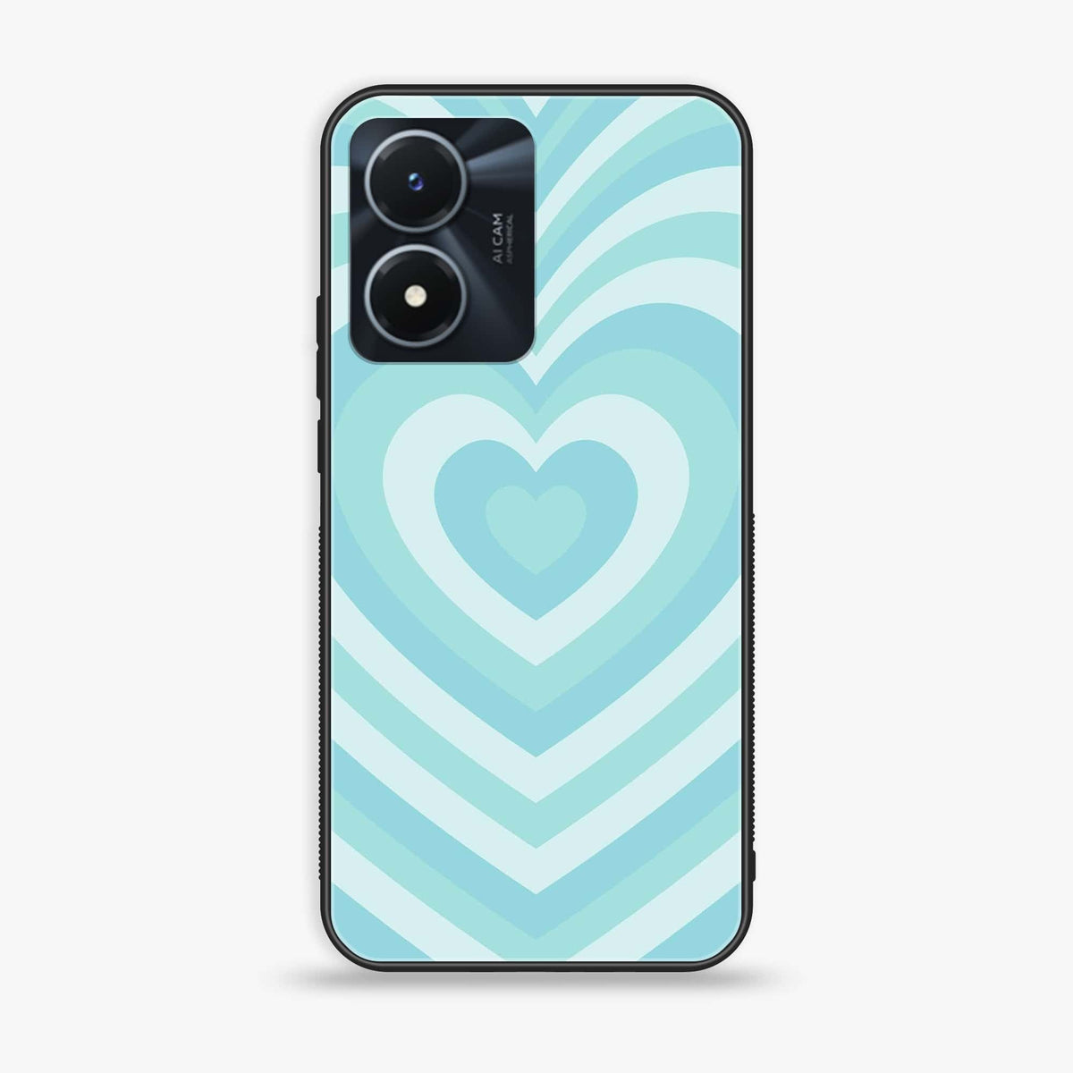 Vivo Y02s  - Heart Beat Series - Premium Printed Glass soft Bumper shock Proof Case