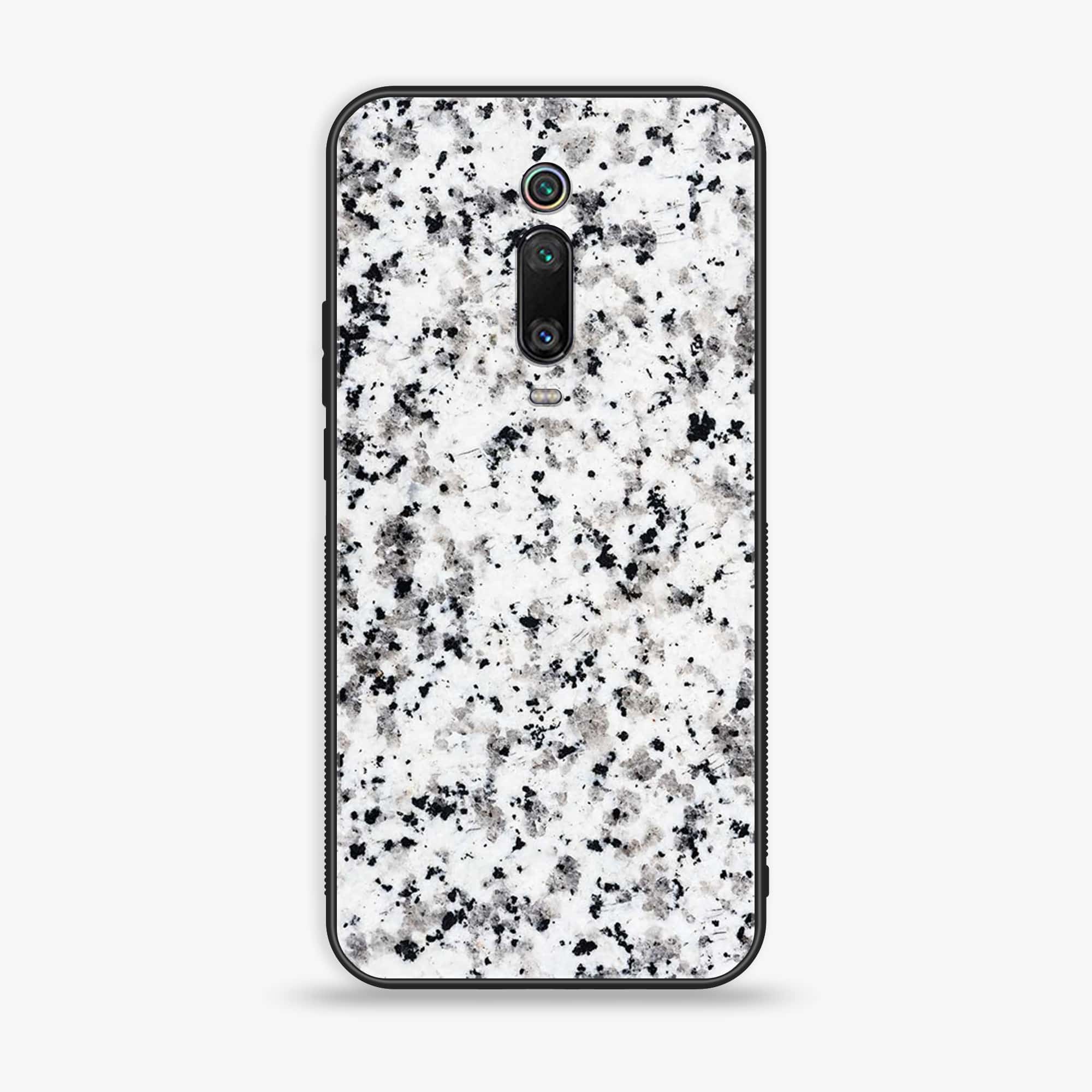 Xiaomi Mi 9T - White Marble Series - Premium Printed Glass soft Bumper shock Proof Case