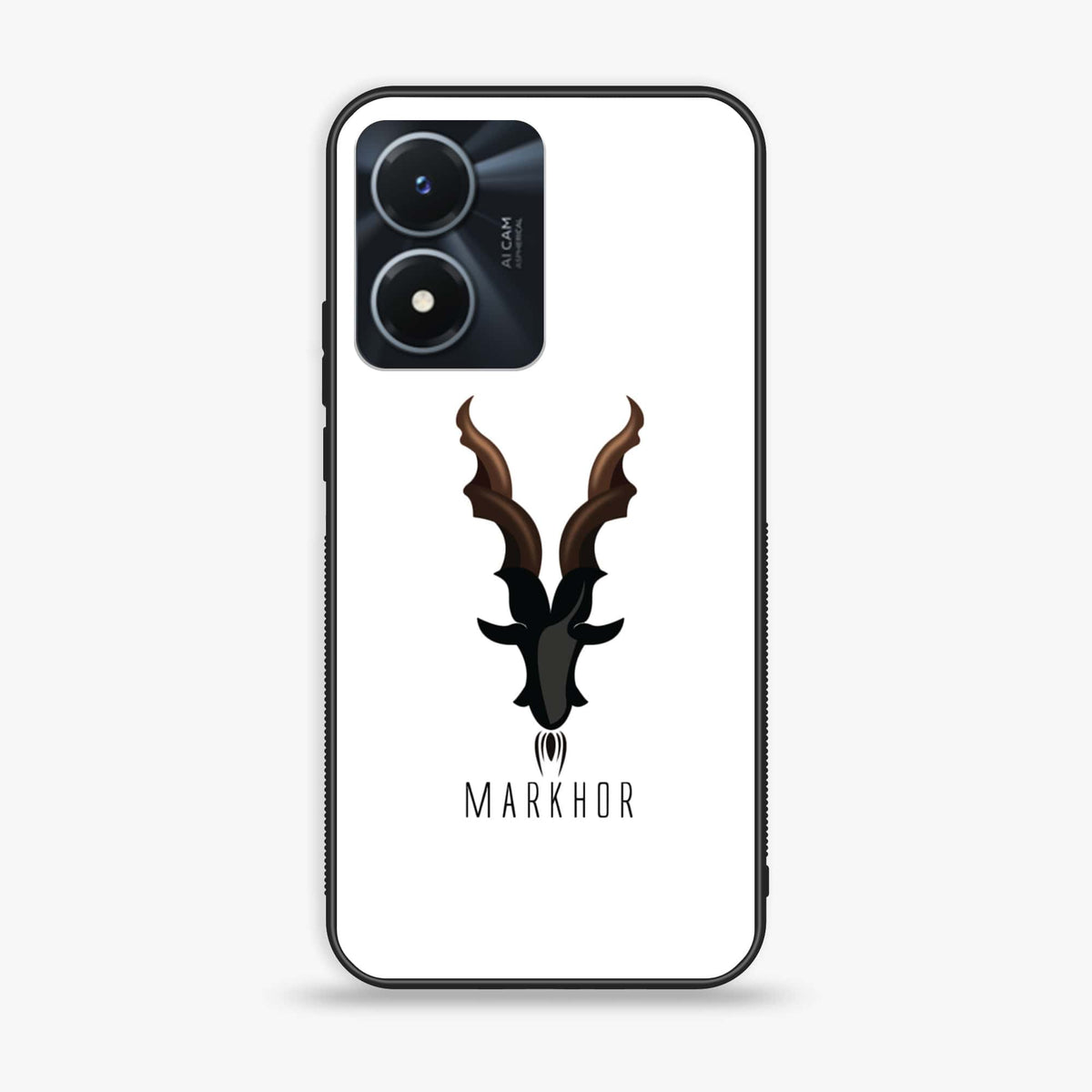 Vivo Y02s  - Markhor Series- Premium Printed Glass soft Bumper shock Proof Case
