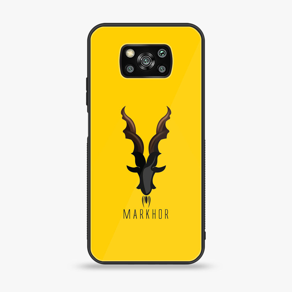Xiaomi Poco X3 - Markhor  Series - Premium Printed Glass soft Bumper shock Proof Case
