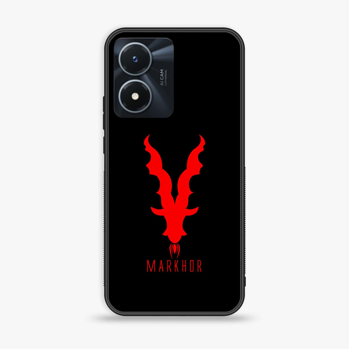 Vivo Y02s  - Markhor Series- Premium Printed Glass soft Bumper shock Proof Case