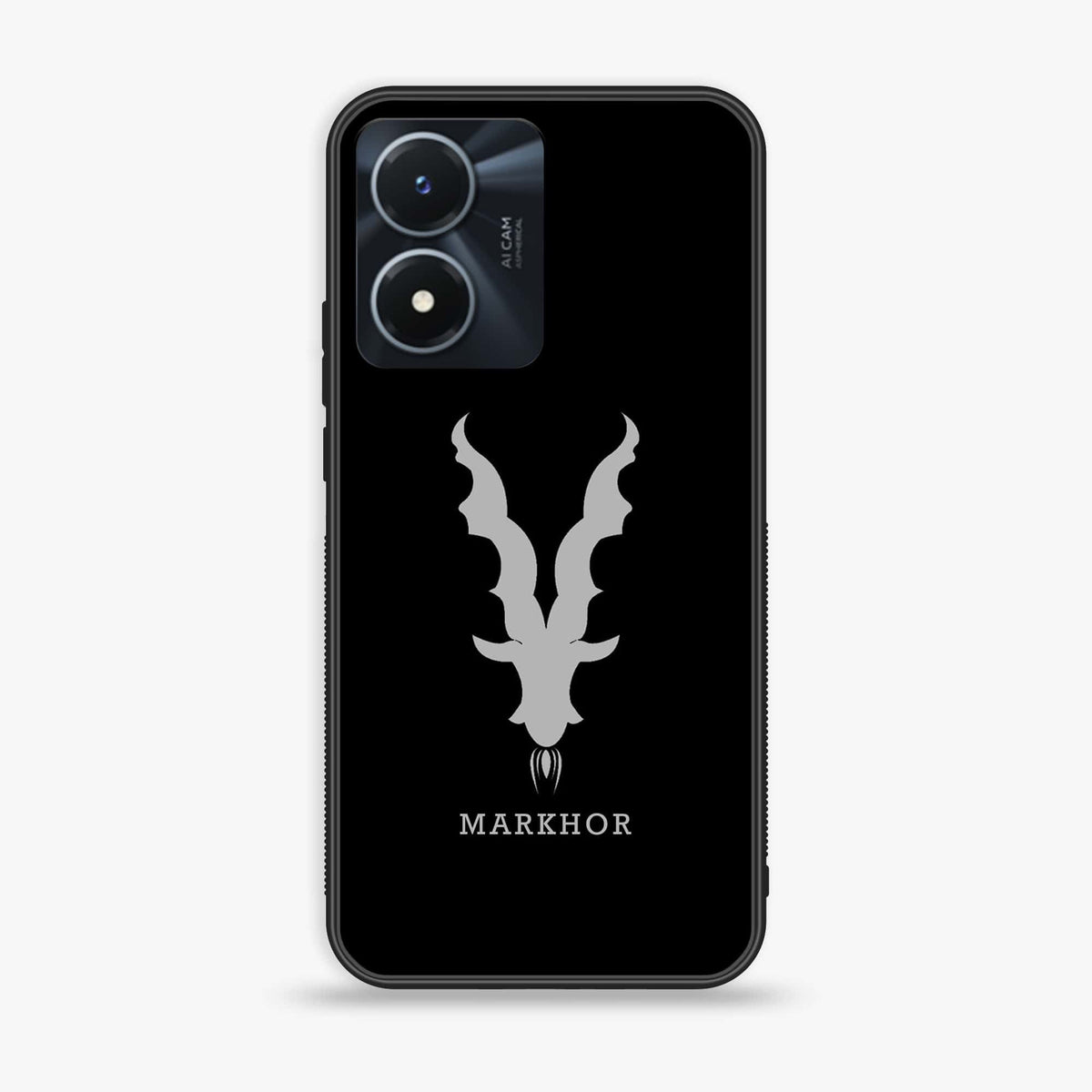Vivo Y02s  - Markhor Series- Premium Printed Glass soft Bumper shock Proof Case