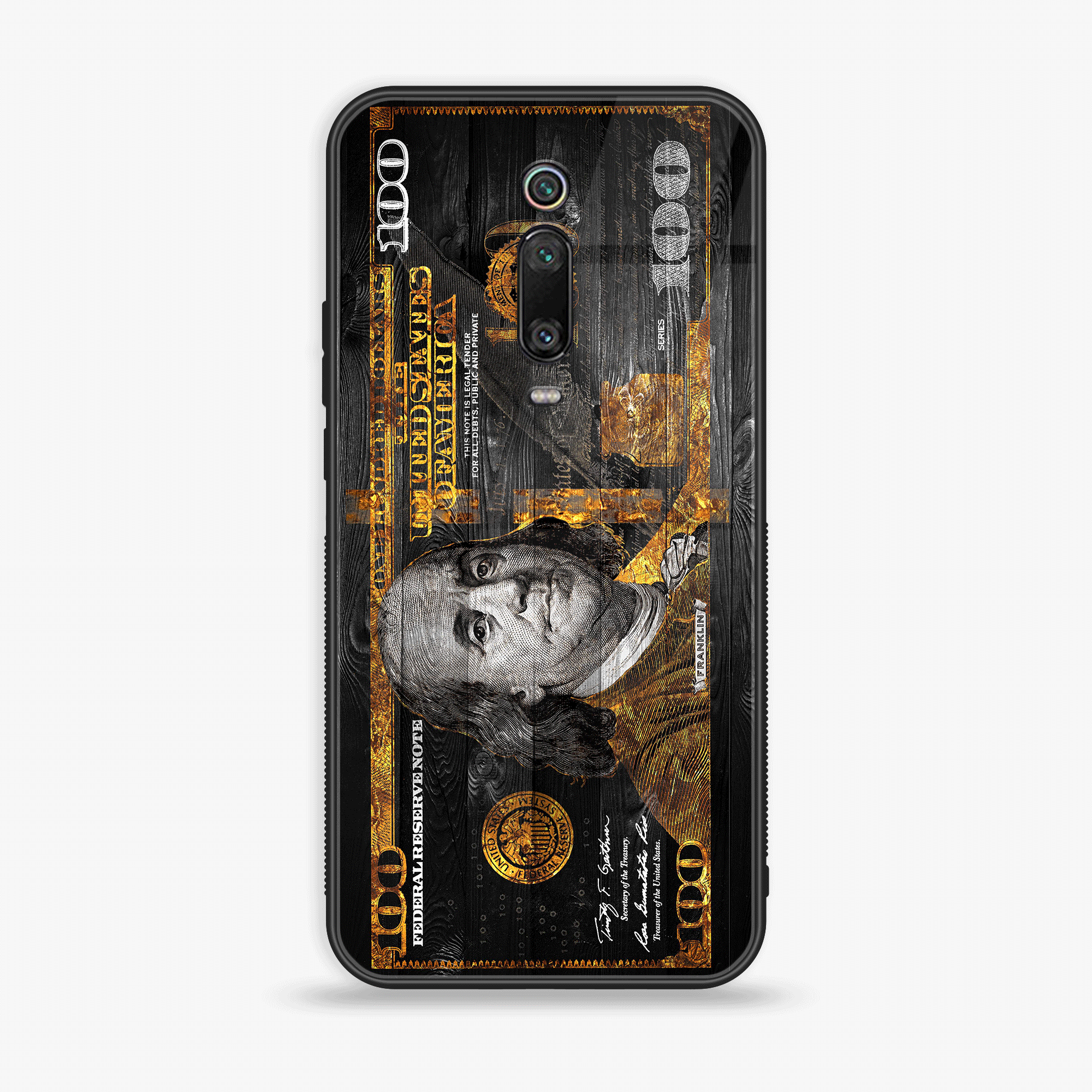 Xiaomi Mi 9T - Dollar Series - Premium Printed Glass soft Bumper shock Proof Case