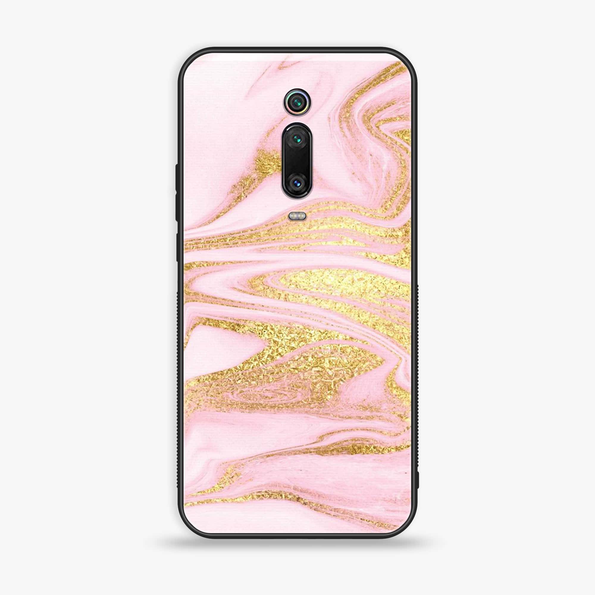 Xiaomi Mi 9T - Pink Marble Series - Premium Printed Glass soft Bumper shock Proof Case