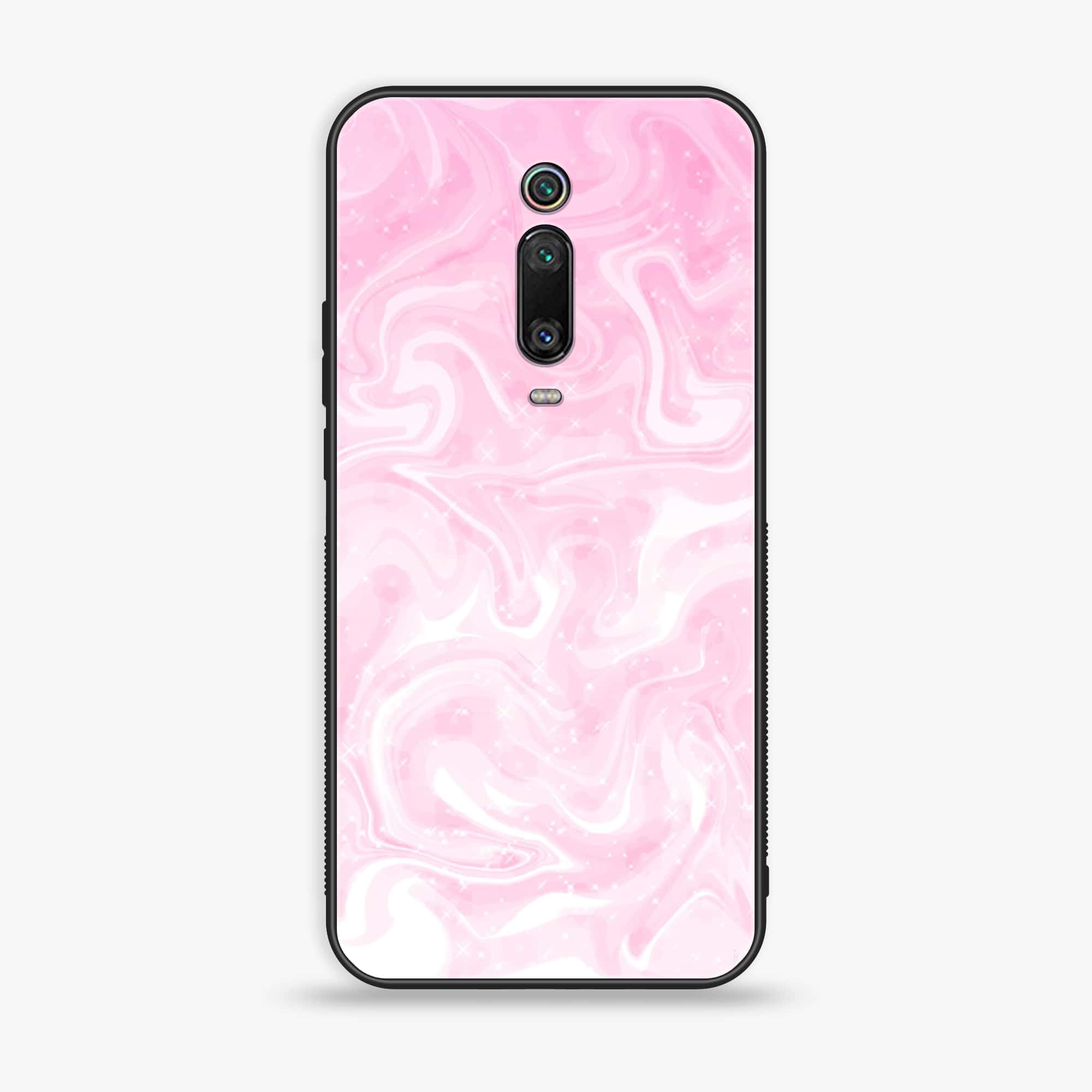 Xiaomi Mi 9T - Pink Marble Series - Premium Printed Glass soft Bumper shock Proof Case