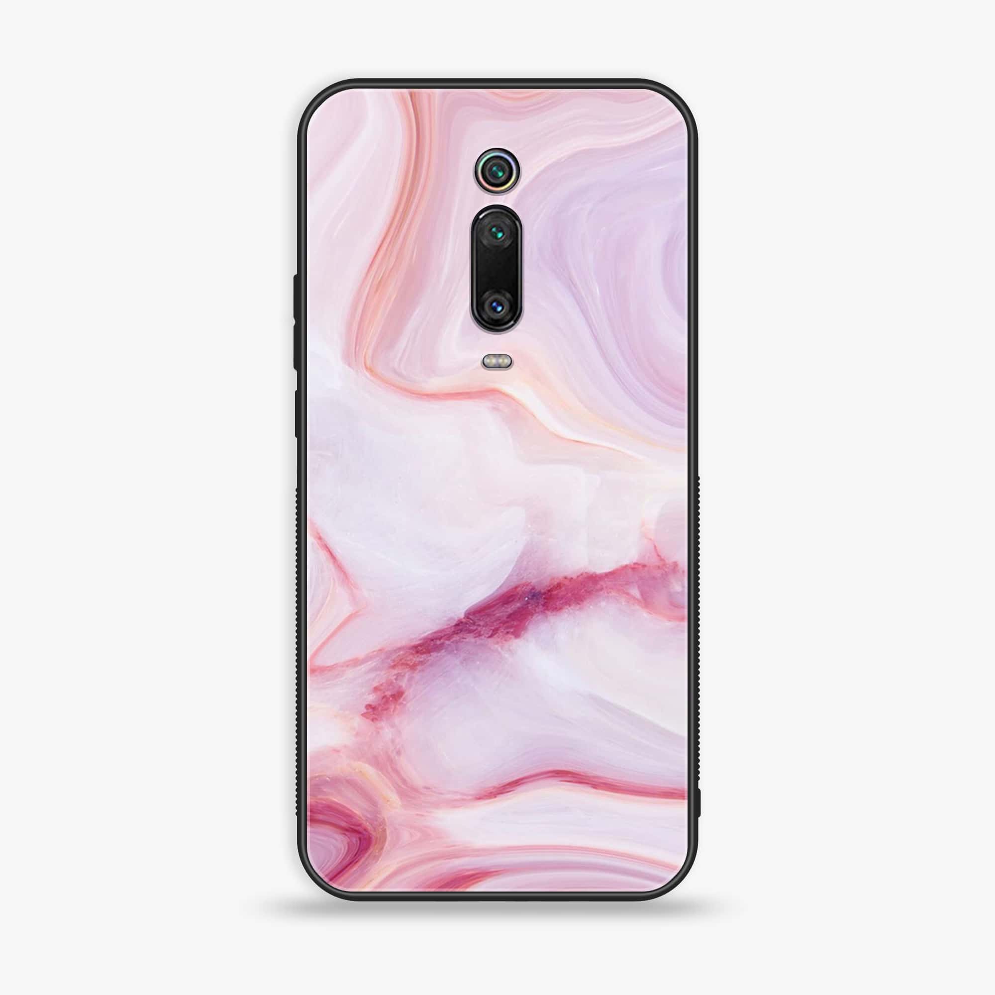 Xiaomi Mi 9T - Pink Marble Series - Premium Printed Glass soft Bumper shock Proof Case