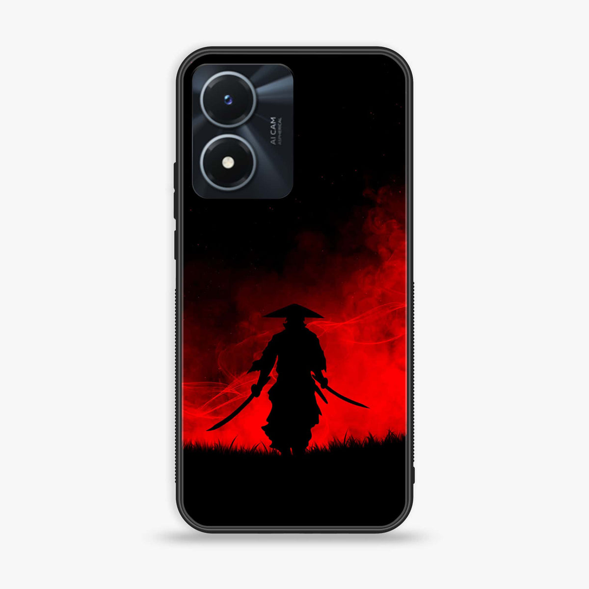 Vivo Y02s  - Ninja Series - Premium Printed Glass soft Bumper shock Proof Case